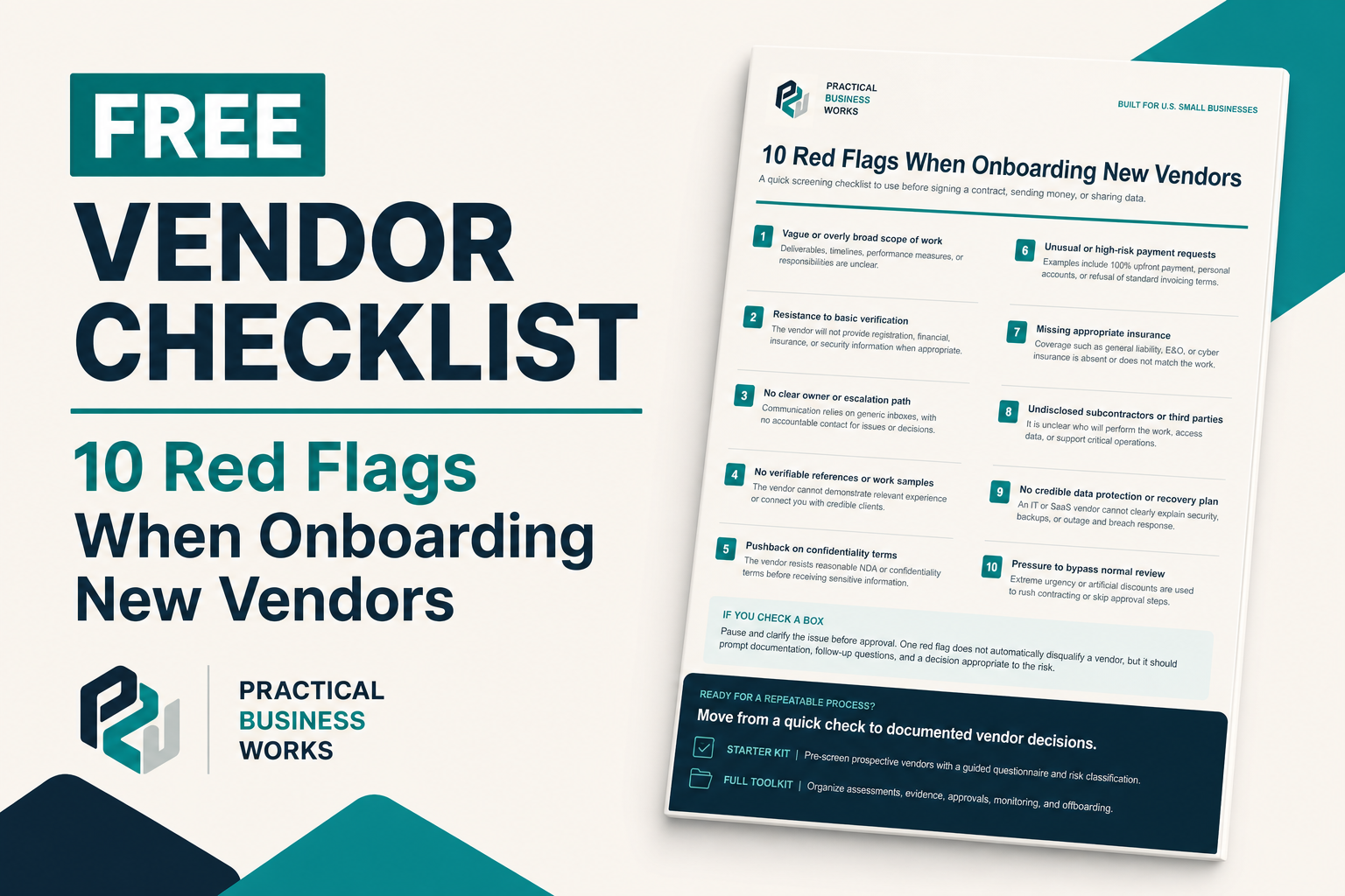 Free Vendor Checklist: 10 Red Flags When Onboarding New Vendors