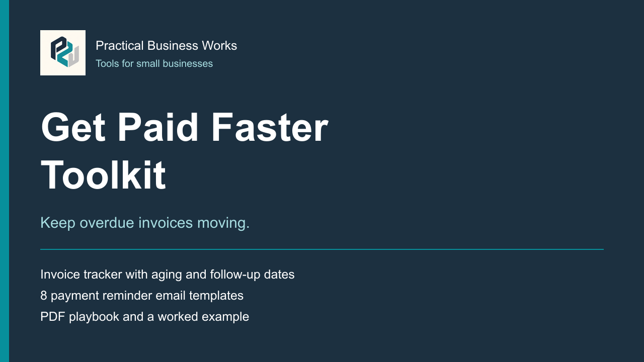 Get Paid Faster Toolkit: invoice tracker and payment reminder emails